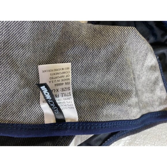 Navy Blue Halter Triangle Bikini XL Fashion Nova Sexy Denim Jean Look‎ Y2K Beach - Picture 11 of 11